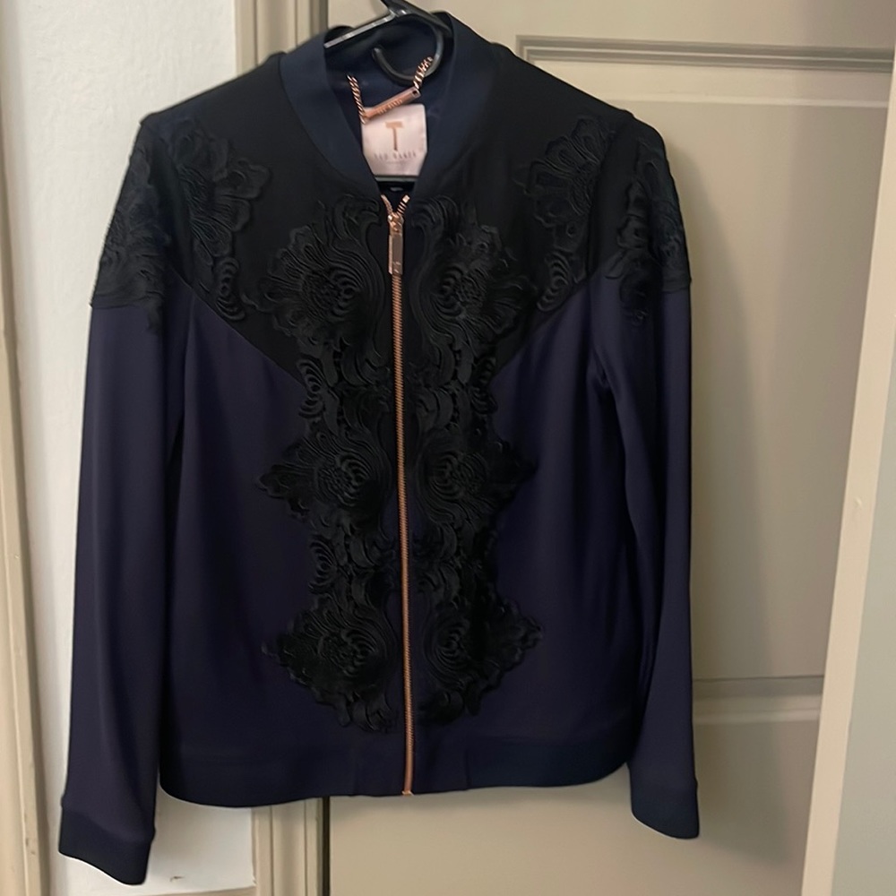 Navy & Black TedBaker jacket. Size 2. Never been worn.